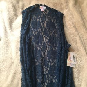 NWT Lularoe Joy vest, blue lace